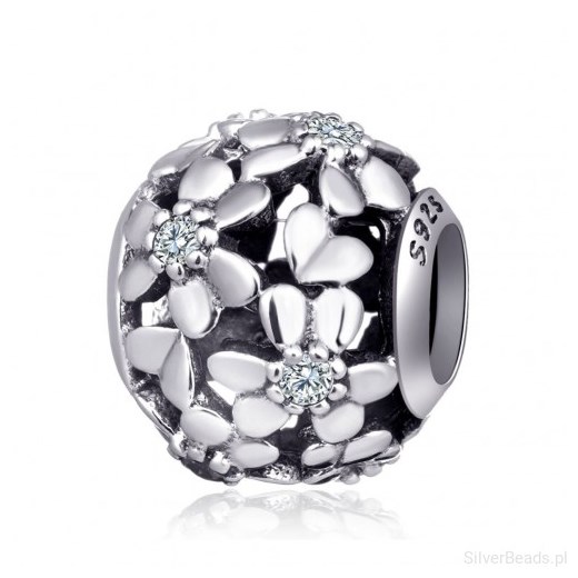 H054 Kwiatki charms koralik beads srebro 925 Silverbeads.pl   SilverBeads