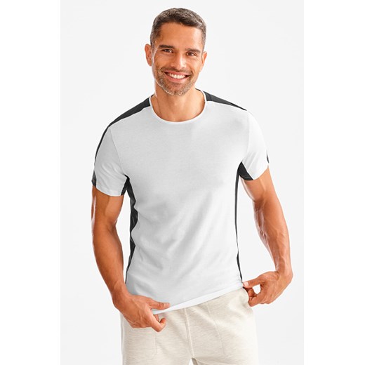 T-shirt męski Angelo Litrico biały z krótkimi rękawami 