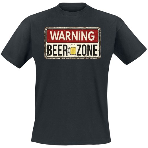 Warning Beer Zone  T-Shirt - Mężczyźni - czarny Warning Beer Zone  M EMP