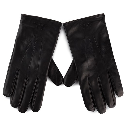 Czarne rękawiczki Emporio Armani 