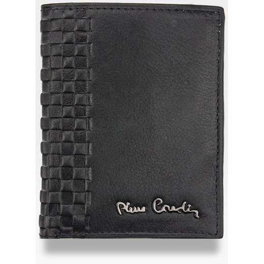 Czarny portfel męski Pierre Cardin bez wzorów 