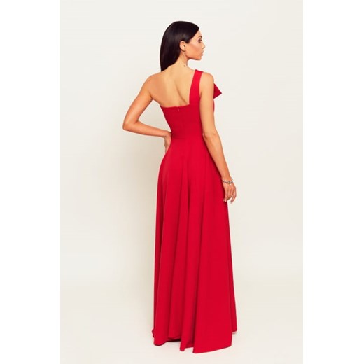 Sukienka Paula czerwona - długa na jedno ramie  Nifiko 46 MyLittleHeaven