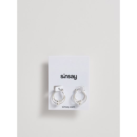 Sinsay - Okrągłe kolczyki - Jasny szar Sinsay  One Size 