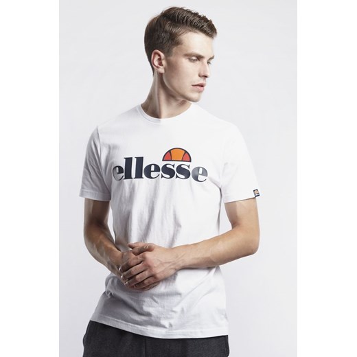 T-shirt męski Ellesse z napisem biały z krótkim rękawem 