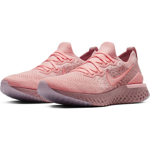 Nike buty sportowe damskie dla biegaczy różowe gładkie wiązane 