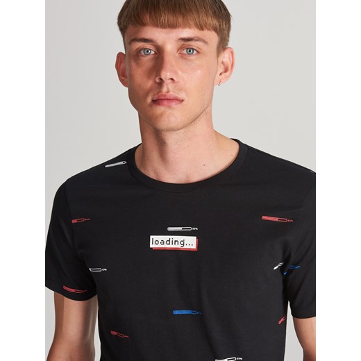 Reserved - T-shirt z nadrukiem - Czarny  Reserved XXL 