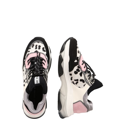 Buty sportowe damskie wielokolorowe Bronx sneakersy młodzieżowe w nadruki skórzane sznurowane na platformie 