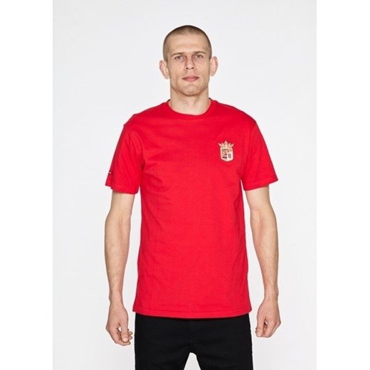 T-shirt męski Bor czerwony z krótkim rękawem na wiosnę 