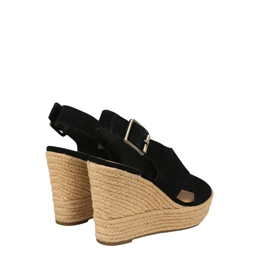 Ugg espadryle damskie czarne na platformie z zamszu 