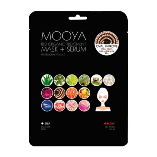 Mooya Bio Organic Treatment Mask + Serum Oval Improve dwuetapowy zabieg poprawiający owal na twarz i szyję (36g)+serum (6g)  Mooya  Horex.pl