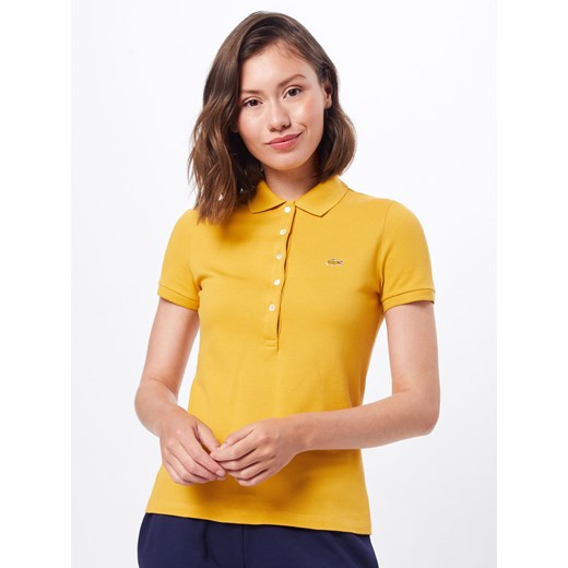 Bluzka damska Lacoste jesienna z krótkim rękawem żółta 