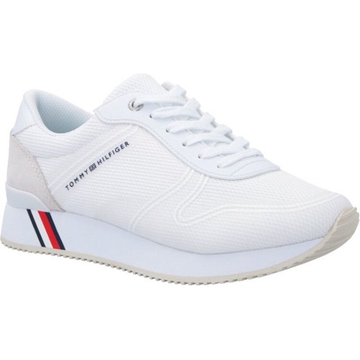Buty sportowe damskie Tommy Hilfiger sneakersy białe płaskie sznurowane bez wzorów młodzieżowe 