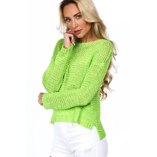 Fluo-zielony sweter na co dzień 117 fasardi  uniw fasardi.com