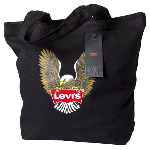 Shopper bag Levi's wakacyjna z nadrukiem bez dodatków bawełniana 