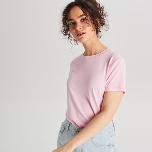 Cropp - Gładka koszulka basic - Różowy  Cropp XS 