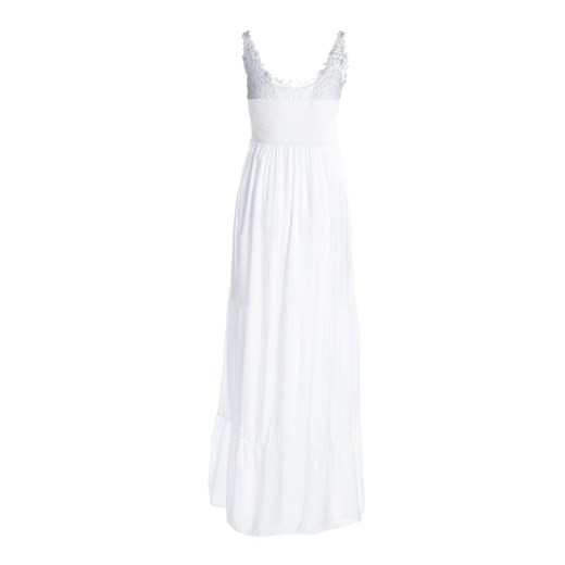 Sukienka Born2be biała karnawałowa z dekoltem v 