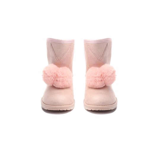Buty zimowe dziecięce różowe Born2be bez zapięcia emu 