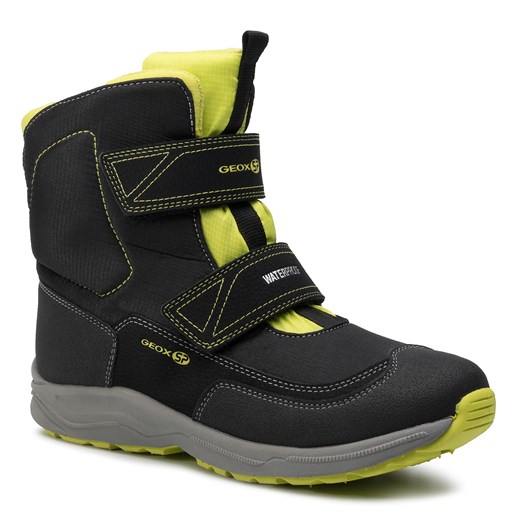 Buty zimowe dziecięce Geox wielokolorowe na rzepy bez wzorów z tworzywa sztucznego 