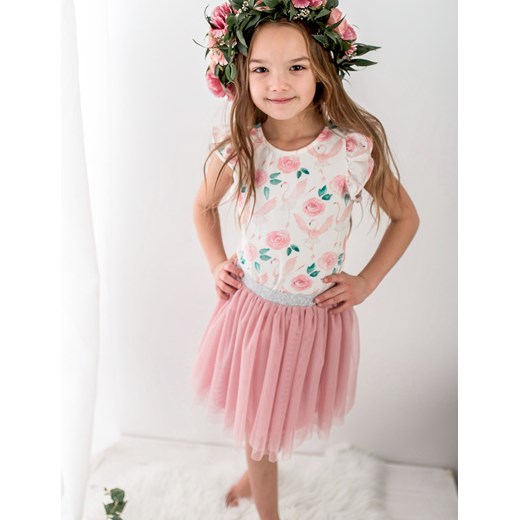 Sukienka dziewczęca Lily Grey w kwiaty na wiosnę z elastanu 