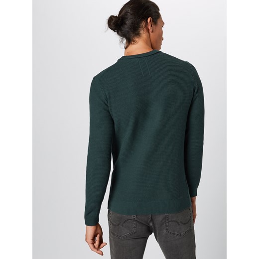 Nowadays sweter męski bez wzorów zielony dzianinowy 