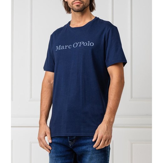 T-shirt męski niebieski Marc O'Polo z krótkimi rękawami 