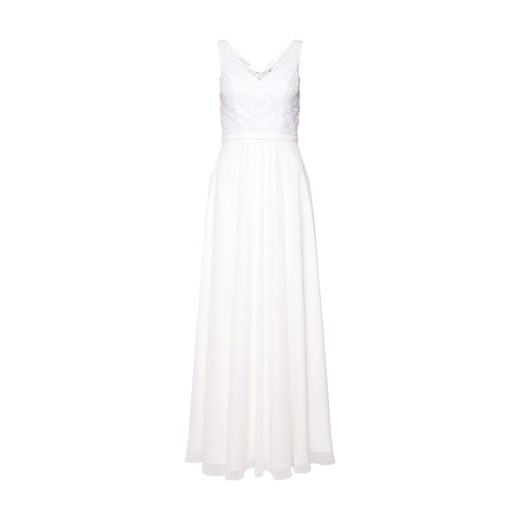 Sukienka Laona maxi biała z dekoltem w serek elegancka bez rękawów 