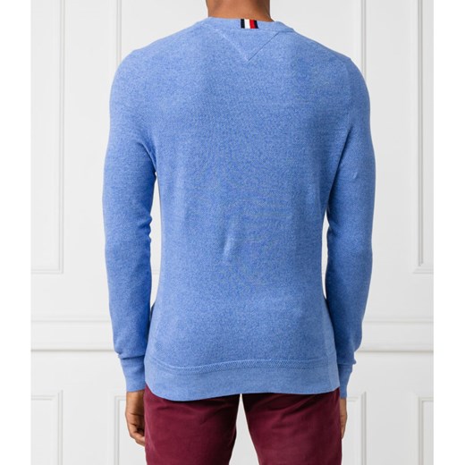 Niebieski sweter męski Tommy Hilfiger gładki 