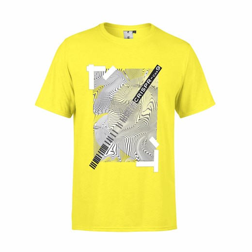 T-shirt męski Gaberon z krótkimi rękawami żółty na wiosnę 