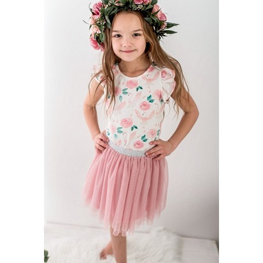 Sukienka dziewczęca Lily Grey w kwiaty na wiosnę z elastanu 