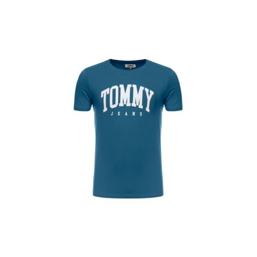 T-shirt męski niebieski Tommy Jeans w stylu młodzieżowym 