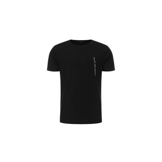 T-shirt męski Diesel czarny casualowy bez wzorów 