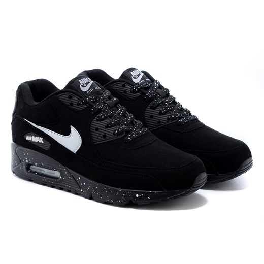 Buty sportowe męskie Nike air max 91 czarne sznurowane skórzane 