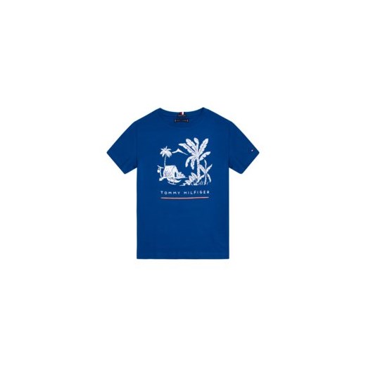 T-shirt chłopięce Tommy Hilfiger z krótkimi rękawami niebieski w nadruki 