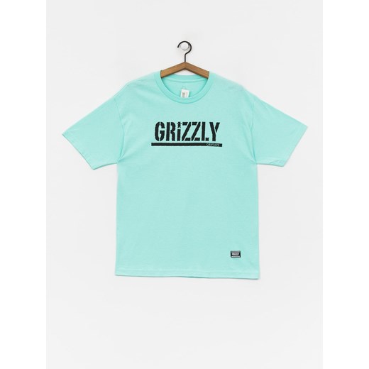 T-shirt męski Grizzly Griptape niebieski żakardowy z krótkim rękawem 