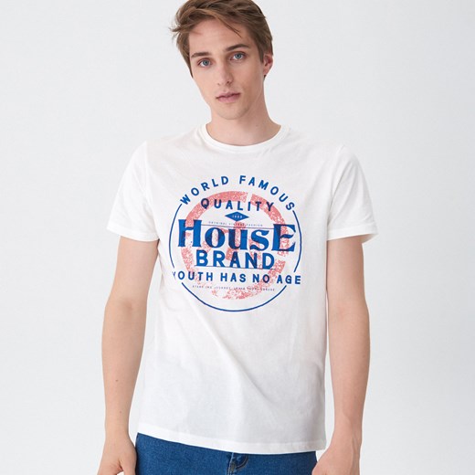 Biały t-shirt męski House 