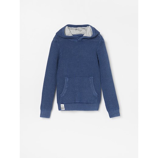 Sweter chłopięcy Reserved niebieski bez wzorów 