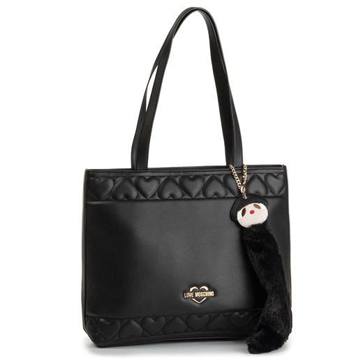 Shopper bag Love Moschino czarna elegancka na ramię mieszcząca a6 matowa 