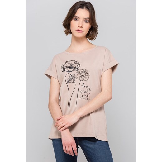 Bawełniany t-shirt z kwiatami Monnari  M E-Monnari okazja 
