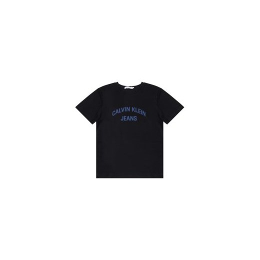 T-shirt chłopięce Calvin Klein z napisami jeansowy z krótkim rękawem 