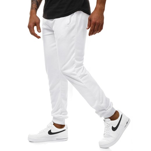 Spodnie męskie białe Ozonee w sportowym stylu 