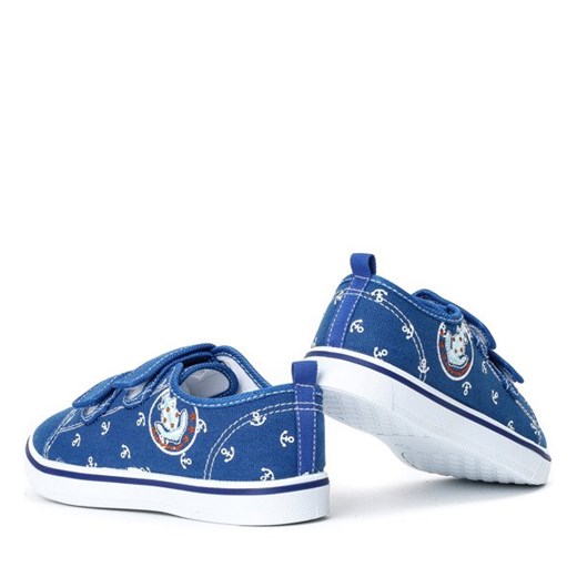 Niebieskie chłopięce buty na rzepy Hookie - Obuwie Royalfashion.pl  34 
