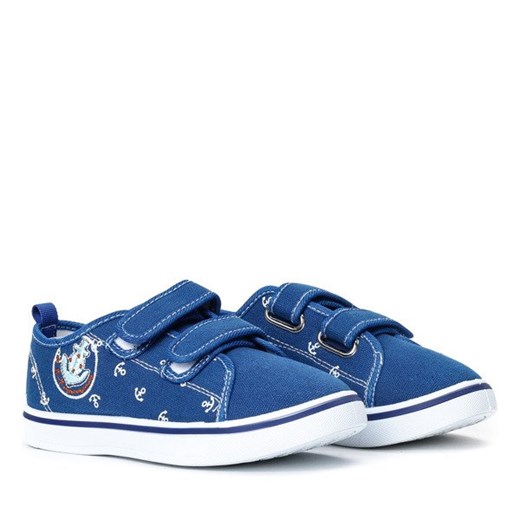 Niebieskie chłopięce buty na rzepy Hookie - Obuwie Royalfashion.pl  34 