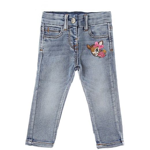 Monnalisa Jeansy Niemowlęce dla Dziewczynek Na Wyprzedaży, jasnoniebieski denim, Bawełna, 2019, 12M 18M 2Y 6M 9M