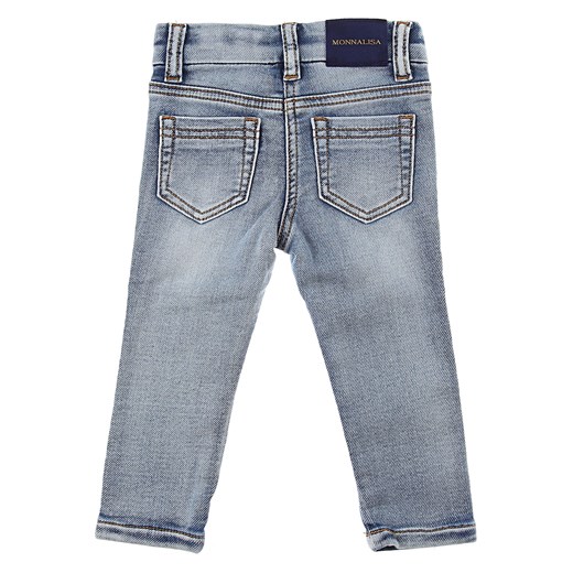 Monnalisa Jeansy Niemowlęce dla Dziewczynek Na Wyprzedaży, jasnoniebieski denim, Bawełna, 2019, 12M 18M 2Y 6M 9M