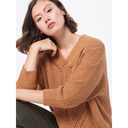 Sweter damski Soaked In Luxury brązowy w serek 