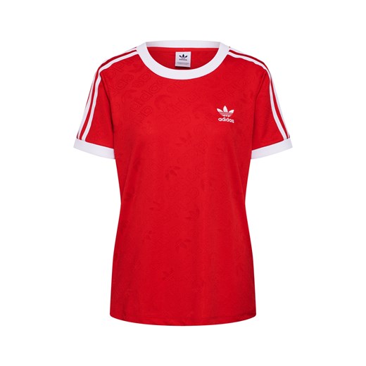 Bluzka damska Adidas Originals czerwona z okrągłym dekoltem z krótkim rękawem 