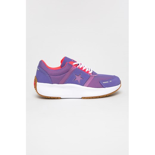Sneakersy damskie Converse na platformie fioletowe sznurowane sportowe 