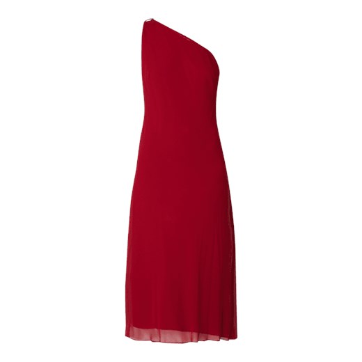 Sukienka Ralph Lauren z aplikacjami  na wiosnę czerwona z asymetrycznym dekoltem maxi 