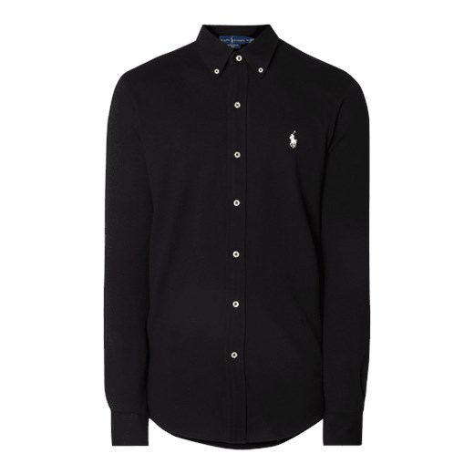 Koszula męska Polo Ralph Lauren czarna z kołnierzykiem button down 