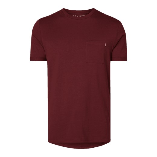 Review t-shirt męski czerwony z krótkim rękawem bez wzorów 